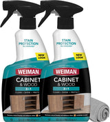 Weiman Wood Cleaner and Polish – Self-Care Style Cleaning for a Calmer Home, Pleasant Scent and No Harsh Chemical Smell, 16 oz 2-Pack with Towel