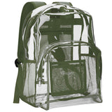 Vorspack Clear Backpack Heavy Duty PVC Transparent Tote for School Stadium Security Check - Black