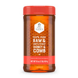 Nate's Pure Unfiltered Honey & Comb – 16oz Thoughtful Foodie Gift for Women, Housewarming Celebrations, and Special Occasions