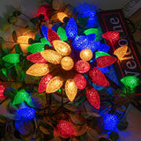AWQ Multicolor Pine-Cone Lights – Festive Home Aesthetic for Fireplace Mantel and Window Frame, 8 Modes