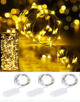 Aurora Glow Micro LED Fairy Lights 3.3ft Set of 3 – Warm White Home Accent Lighting for Coffee Tables and Shelves
