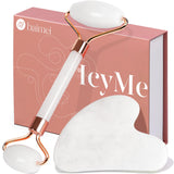 BAIMEI IcyMe Jade Roller and Gua Sha Set – Elevated Vanity Statement, High-End Self Care Gift Set
