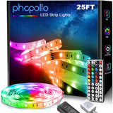 phopollo LED Strip Lights Long Length Range – Peel and Stick Accent Lighting for Ceiling, Headboard and Under-Cabinet Home Styling