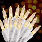 Simple Mini Clear Lights 21ft White Wire for Uncluttered Bedroom and Modern Apartment Ambiance, Warm White Incandescent UL Certified