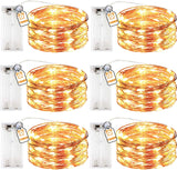 innotree Battery String Lights – Clean Simple Ambient Lighting, Flexible Copper Wire for Intentional Spaces 6-Pack