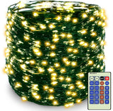 Decute 164ft Fairy Lights with Hidden Green Wire – Less is More Home Accent, Subtle Warm White Glow with Remote and Timer
