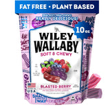 Wiley Wallaby Licorice 10 Ounce Classic Gourmet Soft & Chewy Australian Blasted Berry Candy Twists – Resealable Berry Candy for Kids' Rooms, Lunch Bags, and Road Trips