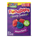 Funables Fruity Snacks Mixed Berry, 70 Calorie Fat-Free Gluten-Free Snack for Mindful Family Pantry, 22-Count Box
