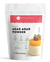 Kate Naturals Agar Agar Powder for Holistic Meal Prep, Non-GMO Seaweed Gelatin Replacement for Low-Sugar Keto Treats & Cheese Making (4oz)