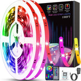 Tenmiro Music Sync LED Strip Lights Holiday Gift for Gamers and Streamers, RGB Ambient Lighting for Bedroom and Streaming Setup
