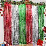 LOLStar Halloween Tinsel Curtain – Thoughtful Housewarming and Holiday Gift for Decor Lovers, Shiny Orange Purple Black Fringe Set