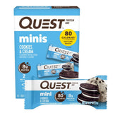 Quest Nutrition Mini Cookies & Cream Protein Bars – Keto-Friendly Pantry Staple for Daily Wellbeing Rituals, 2g Net Carbs