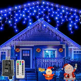 Ollny Decor Icicle Lights 8 Modes Warm White and Cool White Dual Tone for Apartment Balcony and Small Space Ambiance