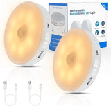 LUMI LIVING Stick-On Motion Puck – 3000K Warm Glow for Bedroom Mood, Hallway Console and Bookshelf