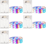 Minetom LED Fairy Lights Battery Operated – Warm White 5 Pack 7FT Flexible String Lights for Apartment Decor and Cozy Evenings