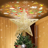 PliMook Christmas Tree Topper Light with 6 Projector Slides, Easy-to-Wrap Holiday Gift for Grandparents, Hosts, and Hard-to-Shop-For Adults, Silver
