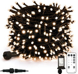 suddus Patio String Lights – Open-Air Holiday Ambiance for Balcony and Backyard, 100 LED IP44 Warm White with Remote Timer