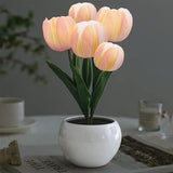 Cordless Tulip Table Light – Pink Faux Flower Lamp for Camping, Picnic, and Backyard Gatherings