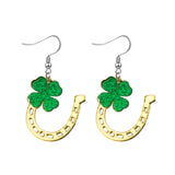 Horseshoe Drop Earrings – Thoughtful Valentine's Day Gift for Irish Friends, Green St. Paddy's Day Charm Earrings