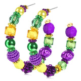 Enamel Glitter Hoop Earrings for Mom – Thoughtful Holiday Jewelry Gift for Women Who Love Festivals, Parades and Themed Parties