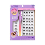 KISS imPRESS Falsies Self-Adhesive Lash Clusters – Sensitive-Eye Safe Press-On Eyelashes, No Glue Irritation