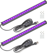 GREENIC Black Light LED Strip 2-Pack – Holiday Gift for Her and Him, USB Powered UV Bar for Bedroom and Party Setup