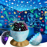 Cute Egg-Shaped Projector Lamp – Shelf and Nightstand Decor for Girls Bedroom, Unicorn and Dinosaur Styles