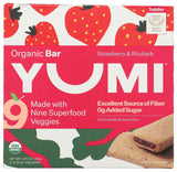 Yumi Organic Bar Strawberry Rhubarb – Diaper Bag and Stroller Snack for Active Toddlers