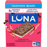 LUNA Bar Chocolate Peppermint Stick – Wholesome Chocolate Peppermint Treat for a Calmer Office Snack Ritual, 12-Count