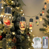 Aomike LED Snow Globe Fairy Lights – Cozy Self Care and Bath Time Mood Lighting, 8 Mode Battery String with Remote
