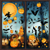 Pumpkin Spider Bats Shop Window Clings – Creative Holiday Gift for Teachers and Classroom Organizers, Reusable Year After Year