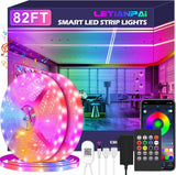 HiLighting 100FT Bluetooth LED Light Strips Plug In Power – No Battery, No Overheat, Family Safe Decorative Lighting for Living Room
