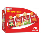 Cheez-It Cheese Crackers, Baked Snack Crackers, Kids' Snack Pouches for Lunchboxes and Backpacks, 17.72oz Box (20 Pouches)