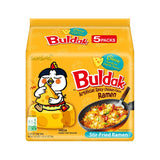 Samyang Buldak Cheese Fire Ramen 5 Pack - Speedy Pre Gaming Stream Fuel for Bedroom Setup and Esports Nights