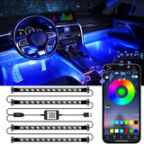 LivTee LED Car Interior Lights – Valentine's Day Gift for Couples, Music-Reactive RGB Ambient Lighting