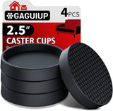 HOME TECH DECOR Furniture Stoppers – Living Room Aesthetic Silicone Pads That Match Wood Finishes, Round 2 Inch Black