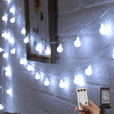 Minetom Globe String Lights – Cozy Apartment Decor for Bedroom Canopy & Reading Nook, 33ft 100 LED Warm White Remote-Controlled Fairy Lights