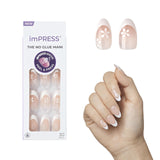 KISS imPRESS Snooze Press On Nails for At Home Pampering, Glue Free French Manicure Ritual for Bathroom and Vanity Time