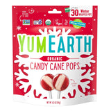 YumEarth Organic Candy Cane Lollipops - Small Holiday Gift Basket Treat, Christmas Candy for Mom Friend Coworker, 30 Count