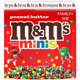 M&M'S Minis Peanut Butter Candy 15 oz Bag for Hiking Backpack Snacks, Boat Day Treats and Outdoor Movie Night Bowls