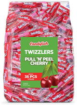 Twizlers Pull 'n' Peel Cherry Bulk Pack – Playdate and Movie Night Candy for Kids, 1 lb Cherry Licorice