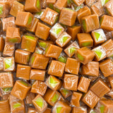 LAETAFOOD Vanilla Caramel Candy – Valentine's Day Gift for Her, Green Apple Filled Caramels in 1 lb Bag (~75 Count)