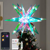 Christmas Tree Topper Gift for Mom – Crystal-Like 3D Star with 16M Color App