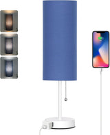 Birthday Gift for Her, Modern Bedroom Table Lamp with 3 Color Temperature and Linen Shade