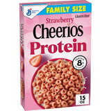 Cheerios Strawberry Protein Cereal – Whole Grain Gluten Free Cereal for Wellness-Focused Home Pantry, 15 oz