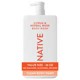 Native Coconut & Vanilla Body Wash Pump Bottle – Dermatologist-Tested for Kids' Bathroom and Family Use