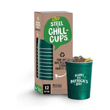 Clover Steel Cup Gift Bundle 16 oz – Thoughtful St. Patrick's Day Present for Party Hosts, Neighbors and Office Party Planners, 12 Count