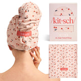 Kitsch Microfiber Hair Drying Wrap – Quick-Dry Towel for Women Cutting Blow Dryer Time Before Work