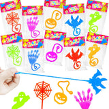 Halloween Non Candy Treats for Kids – 42 PCS Sticky Hand and Spooky Shape Toys for Trick or Treat, Boo Baskets and School Party Prizes
