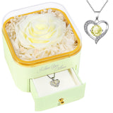 Beferr Eternal Rose with Matching Heart Necklace – Understated Mother's Day Gift, Neutral Shelf Styling
